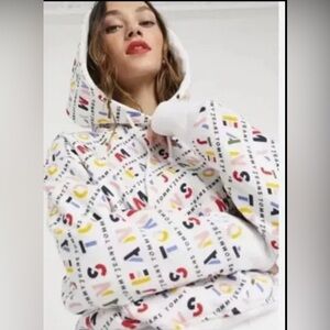 Tommy Jeans Sweatshirt Women's Sz SP Logo, Cropped, Hooded Pullover
